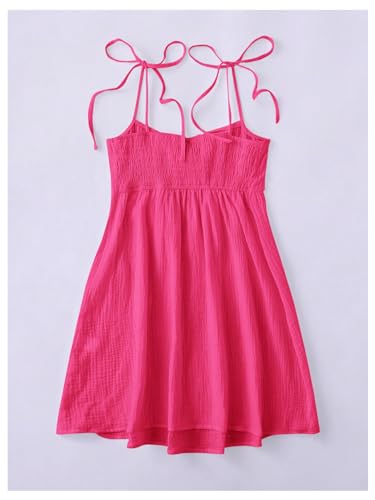 Image of SOLY HUX Women's Summer Cami Sun Dress A Line Tie Shoulder Y2k Cute Casual Short Mini Beach Babydoll Dresses