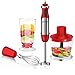 Bonsenkitchen Frullatore a Immersione, 3 in 1 Frullatore ad Immersione Minipimer, Mixer a Immersione Professionale, Tritatutto, Frusta Elettrica, 12 velocità