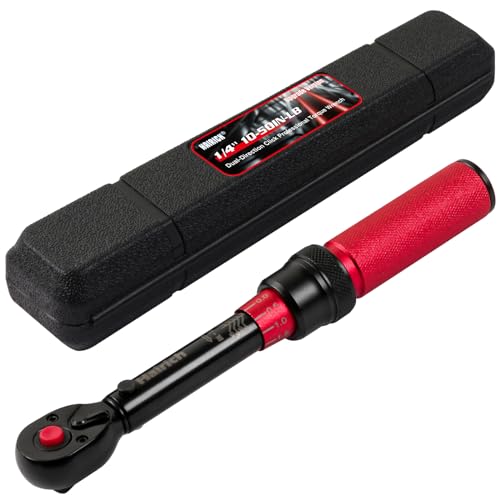 Hairich 1/4-Inch Drive Click Torque Wrench, Dual-direction Adjustable Torque Wrench 10-50in.lb/1.1-5.7Nm, 72 tooth High Precision Small Torque Wrench with Dual Range Scales for bike, motorcycle