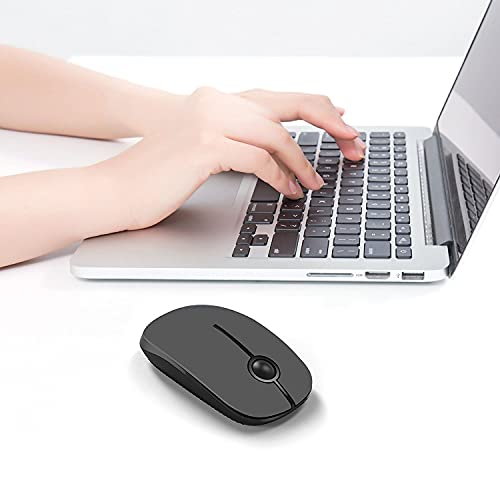Vssoplor Wireless Mouse, 2.4G Slim Portable Computer Mice With Nano Receiver For Notebook, Pc, Laptop, Computer (Black And Gray) #TOP4