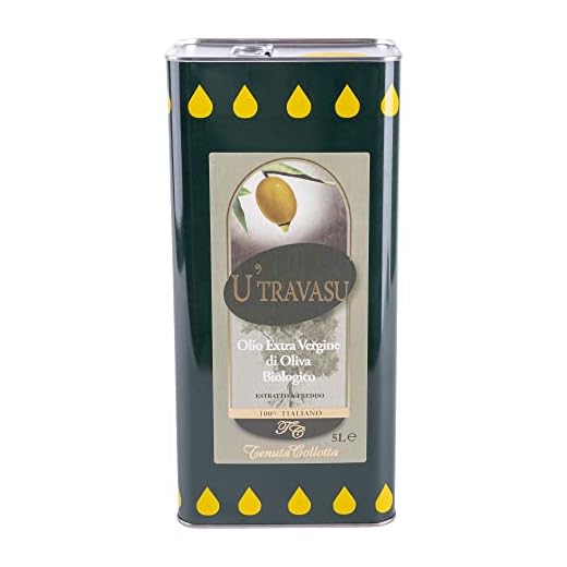 U'Travasu® - Aceite de oliva virgen extra Ecológico lata 5l - 100% Italiano - Made in Sicily - Prensado en frío