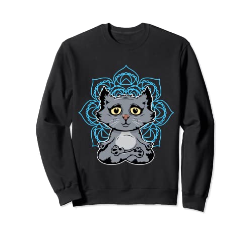 Divertido regalo de gimnasia de yoga para gatos y meditación. Sudadera