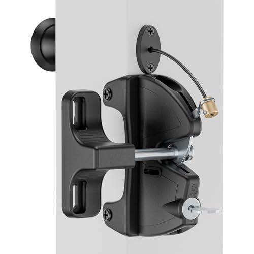 HAPPYGATE Key Lockable Two Sided Gate Latch, Outdoor...