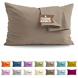 Set 4 Federe Cuscini Letto 50x80 Cotone 100%, 2x Coppie Fodere con chiusura a Busta Made in Italy - Terra