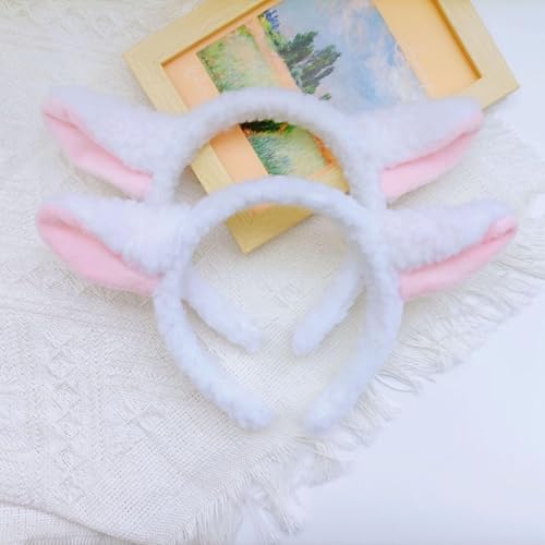 dinghaole Haarreifen mit Tiermotiven, Schafsohren auf Stirnband, Schafsohren für Kostümpartys und Veranstaltungen, 2 Stück