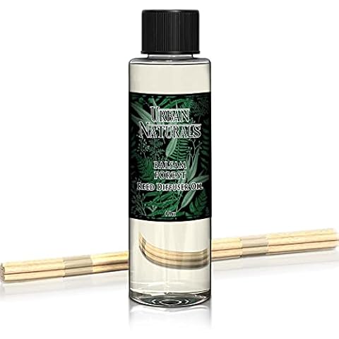 Urban Naturals Balsam Forest Oil Reed Diffuser Refill + Free Set of Reed Sticks - Fragrance Notes of Pine Fir Needles, Evergreen, Woodsy Cedar and Sandalwood – Vegan, Made in The USA Cover