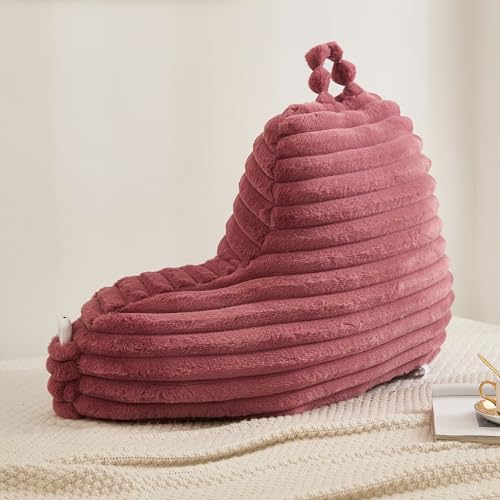 Memfydu Faux Fur Fluffy Dusty Rose Reading Pillow With Pockets thumb #3