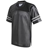 Pullonsy Blank Black Football Jerseys for Men Women Boys Girls Practice Workout Shirts Sports Uniforms Fitness Tops Gray Stripe-Black Jersey,Men Size Small