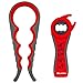 Produktbild Quttin 2er Set, 4 in 1 Glasöffner + 5 in 1 Flaschenöffner (grau/rot), Dosenöffner, Deckelöffner für Schraubgläser, Küchenhelfer mit Rutschfesten Griff, für Senioren geeignet