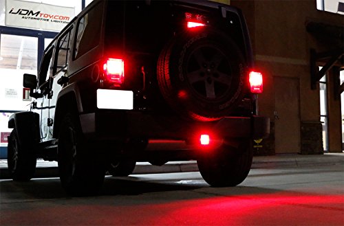 iJDMTOY iJDMTOY Red Lens LED Tail/Brake Light for Truck SUV Trailer Class 3/4/5 2-Inch Towing Hitch Receiver, Powered by 15 Super Bright Red LED Bulbs