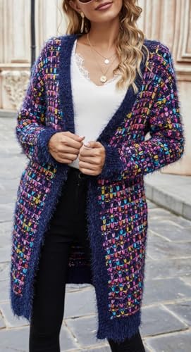 Womens Boho Cardigan Sweaters Open Front Long Sleeve Knit Sweater Coat Maxi Cardigan Jacket4