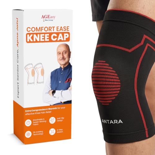 Image of AGEasy (Max Group Knee Cap for Men & Women | Support for Gym, Sports & Pain Relief | 4-Way Stretch, Anti-Slip, Inner Cotton Lining | Knee Sleeves for Squats, Running & Cycling (M)