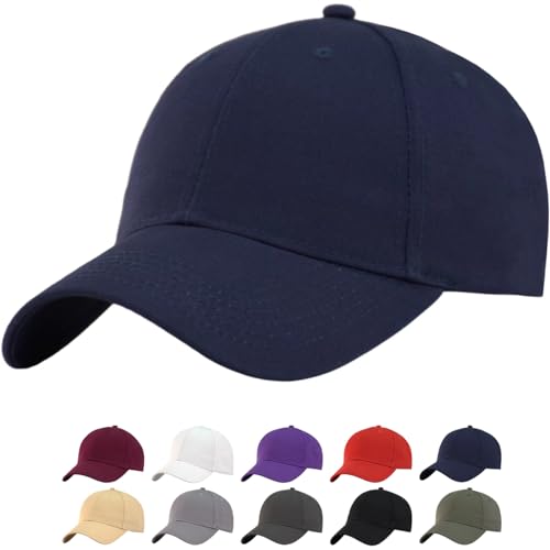 Image of TSSGBL Classic Plain Baseball Cap, Small /M-L /XL-3XL Big Head Fit, Unisex Adjustable Cotton Structured Golf Dad Hat