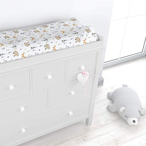 Cuddly Cubs Woodland Animals Changing Pad Cover – Snuggly Soft Plush Cotton Changing Table Cover For Boy, Girl – Fits Perfectly On Summer Infant And Other 16 X 32" Baby Changing Table Pads #TOP2
