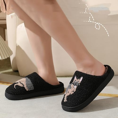 Figdews lammfell hausschuhe herren,Cute Dachshund Hausschuhe Frauen Männer Fuzzy Memory Foam Cartoon Tier Schlappen Neuheit Lustige Hund Pantoffeln Winter Warm Plüsch Pantoffeln