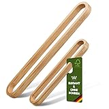 WOHNWAHR Handtuchhalter Bambus Holz [selbstklebend] Handtuchhalter ohne Bohren für Bad Wand Tür Küche Gäste WC | Gästehandtuchhalter | Geschirrtuchhalter