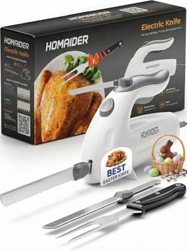 Electric Knife for Meat Slicing, Turkey, Carving Meat, Bread & Mo...