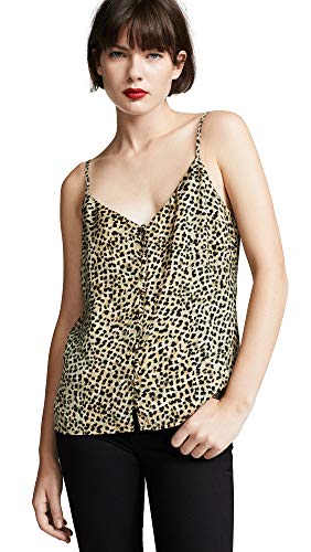 Cupcakes And Cashmere Women's Jordane Button Leopard Top, Dusty Olive, Medium #TOP18