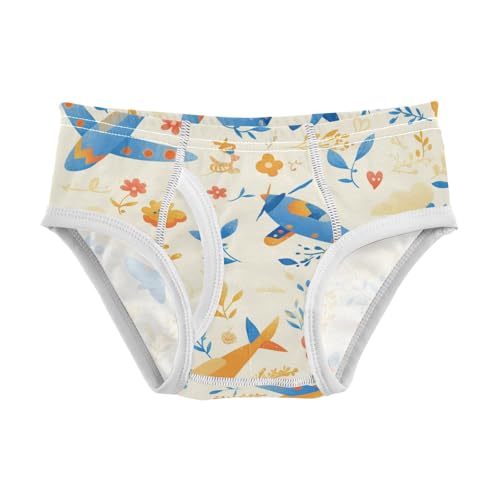 Kids Pattern Airplanes Colorful White Toddler Boys' Soft Briefs Cute Children Panties