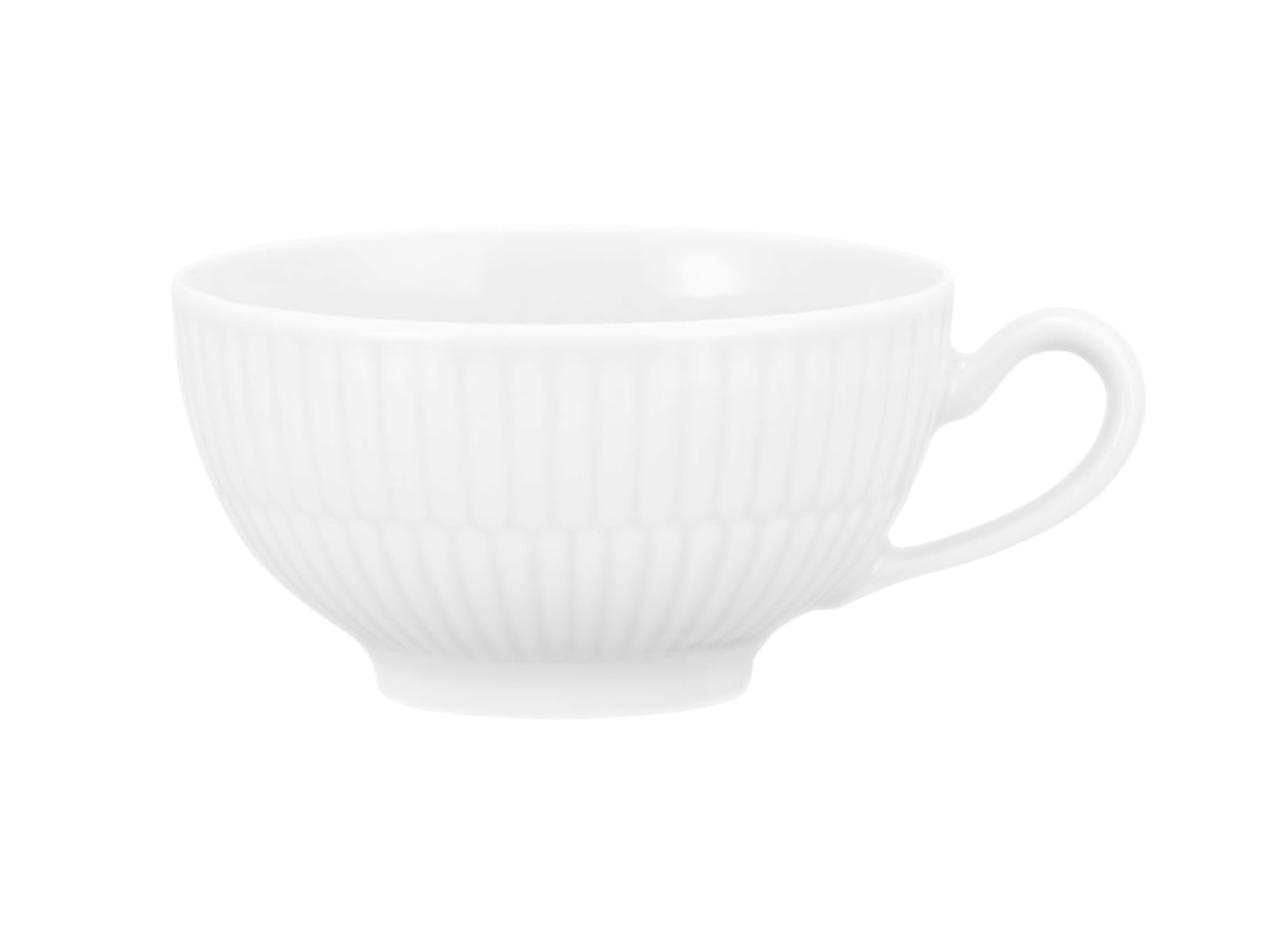 Seltmann Weiden Amina Teetasse, 220 ml, Große Teeobertasse mit dezentem Reliefmuster, Spülmaschinen- und Mikrowellenfest, Porzellan, Weiß