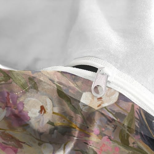 Drap de couette blaireau dans les fleurs 3D imprimé pour lit double - 8