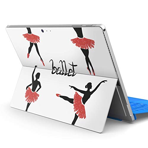 igsticker Surface pro6 pro2017 pro4 専用 スキンシール サーフェス ノートブック ノートパソコン カバー ケース フィルム ステッカー アクセサリー 保護 015905 バレリーナ バレエ 女の子