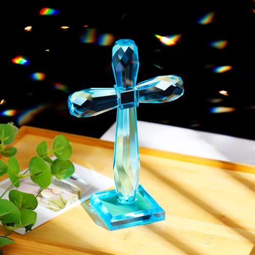 Image of YWHL Religious Cross Gifts for Women Men, Handmade Christian Standing Cross
