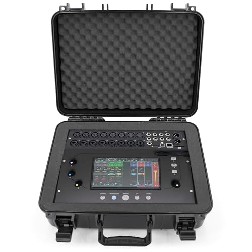 CASEMATIX Hard Travel Case Compatible with Allen & Heath CQ-18T Digital Mixer and CQ-12T With Customizable Foam Interior & Protective Padded Carrying Case For Mixers