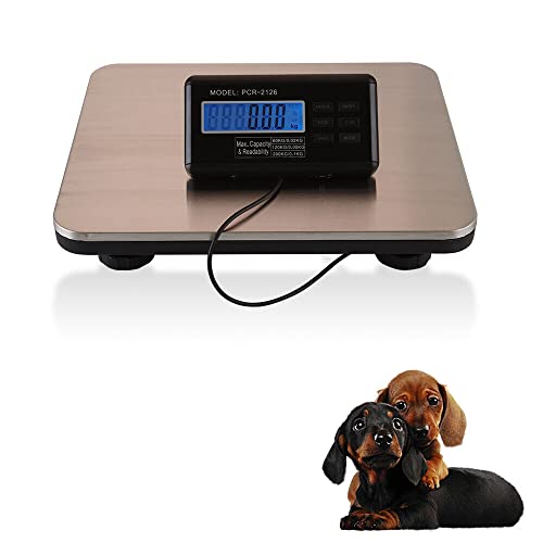 Balance vétérinaire 150 kg/0,05 kg - Balance numérique pour animaux et chiens - Écran LCD externe - Unité de pesée kg/oz/lb - Convient pour les animaux...