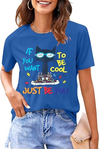 Autism Awareness Shirt Women Autistic Support Squad Shirts Mental Health Tshirt Funny Autism Support Shirt Dark Blue