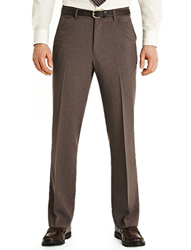 FARAH Mens Frogmouth Pocket Formal Smart Trouser Pants Bark 36W / 27L