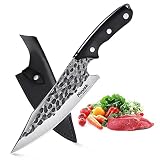 Huusk Chef Knife with Sheath Viking Knife Forged from High Carbon Steel Boning Knife for Meat Cuttin