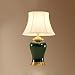 Produktbild CJH Dunkelgrüne Vase Keramik Schreibtischlampe Büro Schreibtisch Arbeitszimmer Beleuchtung Tischlampe einfache Tuch Lampenschirm Stecker und Knopf Schalter lighting