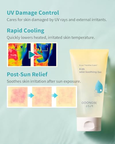 Image of GOONGBE Baby Kids Waterful Sun Lotion SPF 40 & Mild Soothing Gel - Zinc Oxide Mineral Sunscreen & After Sun Relief - Korean Skincare for Sensitive Skin - Vegan Hypoallergenic, 2.82oz & 5.07oz