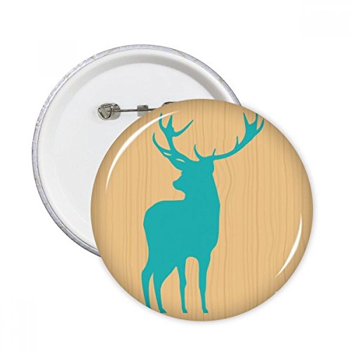 Badge Bouton Cerf Bleu pour customiser un sac à dos ou une veste en bois
