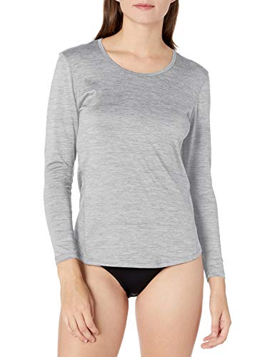Kanu Surf Women's UPF 50+ Long Sleeve Active Swim Tee & Workout Top, Heather Grey, Medium