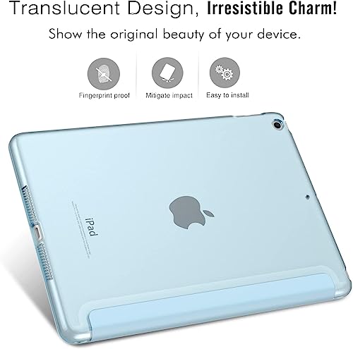 Image of MOCA Compatible Smart flip Cover case for Apple iPad 9.7 inch 2017 2018 iPad 5th 6th Generation A1893 A1954 A1822 A1823 Smart case Cover (Aqua Blue)
