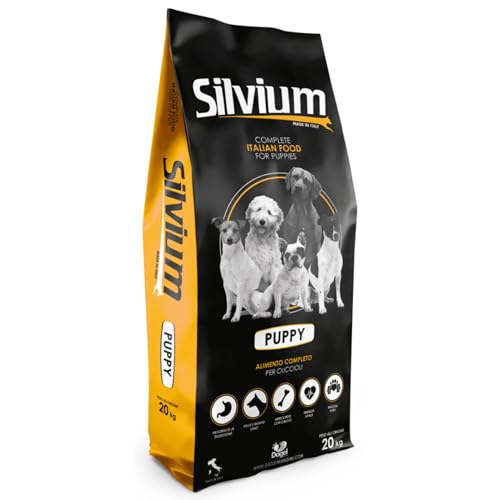 Pet's Garden Silvium Puppy Crocchette per Cani Cuccioli di Taglia Piccola e Media Cibo Secco Alimento Ideale per l'Accrescimento di Cani Cuccioli di Tutte le Razze Sacco da 20 Kg Prodotto Italiano