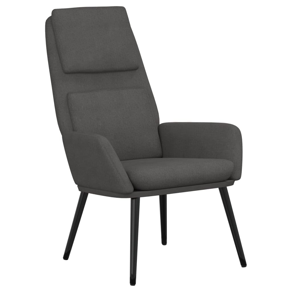 Chaise de relaxation gris foncé en tissu réglable pour salon