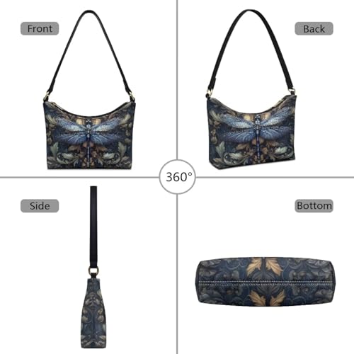 Bolso bandolera para mujer, clutch, bolso de mano o tote tipo hobo de cuero sintético con cierre de cremallera miniatura 4