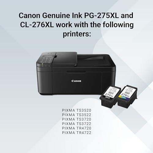 Image of Canon PG-275XL / CL-276XL Ink Cartridge Set - 2 Pack (2 Black, 2 Color) | High-Yield Compatible Replacement PIXMA TS3520, TS3522, TR4720 & More | Sharp Black Text & Vibrant Color Prints