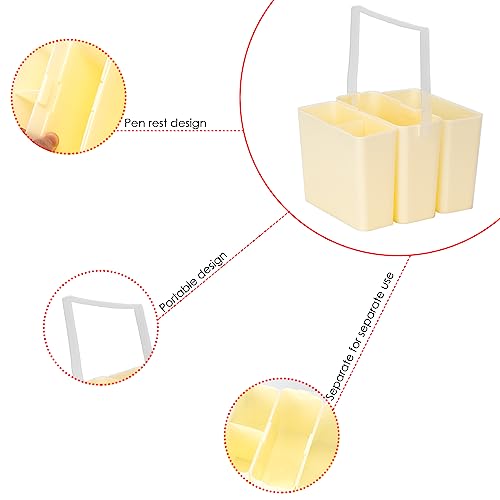 Image of Brush Washing Bucket, Plastic Triple Detachable Pen Cleaner, Watercolor Art Paint Storage, Multifunction Paint Brush Washing Bucket with Handle for Watercolor Outdoor Indoor Painting