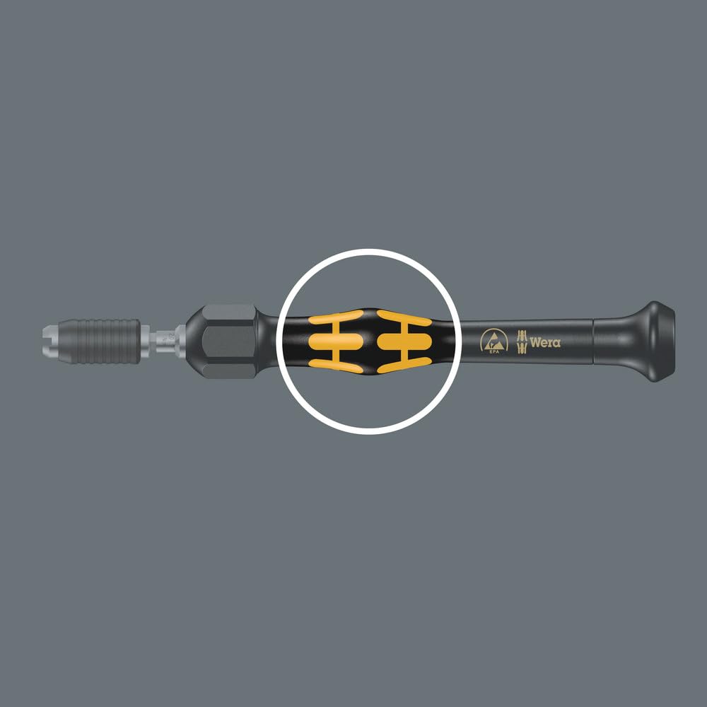 Wera, 1430 Kraftform Micro ESD Giravite dinamometrici regolabili con porta-inserti a cambio rapido, 0,02-0,06 Nm