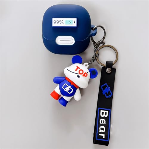 Anker Soundcore Liberty 4 NC用 のケース カバー シリコン素材 軽量 小型 可愛い 漫画 一体型 保護カバー soundcore Liberty 4 nc対応 ワイヤレスイヤーホン ヘッドホンケース 面白い キーホルダー付き (