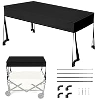 Roadtime Markise für Bollerwagen Faltbare,Regenschutzhülle Bollerwagen für Vierseitig klappbarer,Dach Handwagen Abnehmbares,Staubdicht Regendicht Sonnendicht Laubdicht,Camping Bubehör(L90xB45xH50cm)