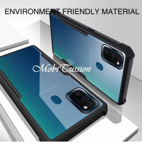 Image of MOBITUSSION Polycarbonate Shockproof Transparent Slim Back Cover For Samsung M30S /Samsung M21 (Black)