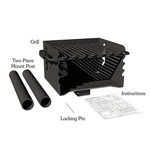 Pilot Rock Cbp 135 Park-Style Steel Outdoor Bbq Charcoal Grill (Asadores De Carbon), Cooking Grate And Post For Camping Or Backyard, Black #TOP3