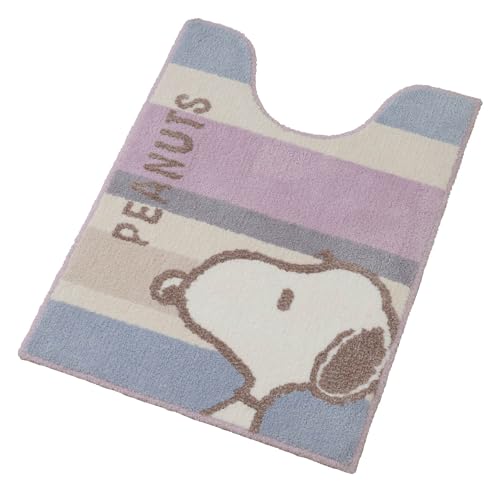 センコー【スヌーピー】くすみパステル トイレマット 約80×60cm ピンク 76675
