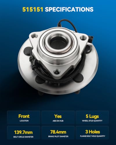 Image of PHILTOP Front 515151 Wheel Bearing and Hub Assembly 5 Lugs for Ram 1500