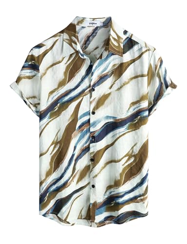 Image of VATPAVE Mens Casual Hawaiian Floral Shirts Short Sleeve Button Down Tropical Shirts Beach Summer Shirts